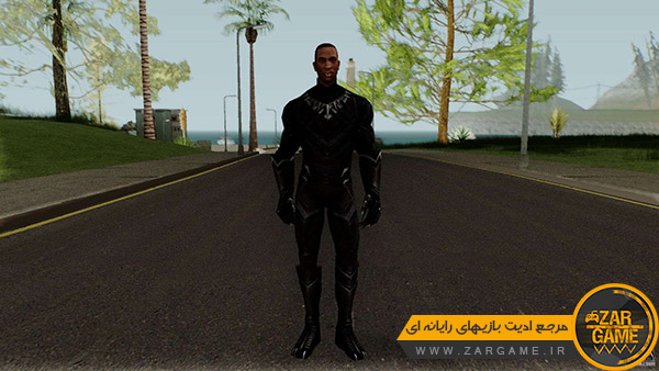 دانلود اسکین کارل جانسون با لباس پلنگ سیاه برای بازی GTA San Andreas