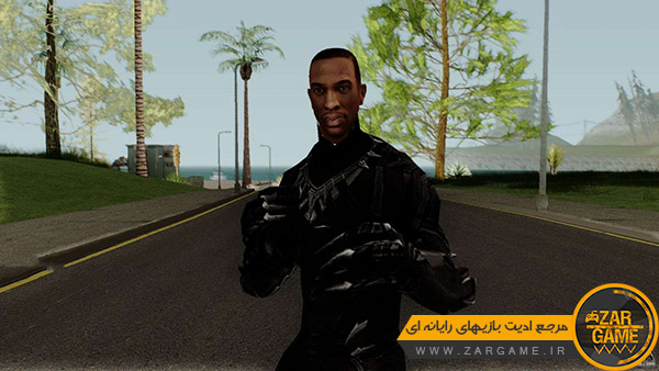 دانلود اسکین کارل جانسون با لباس پلنگ سیاه برای بازی GTA San Andreas