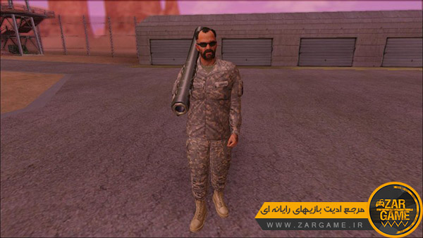 دانلود پک اسکین شخصیت Trevor در بازی GTA V با لباس سربازی برای بازی GTA San Andreas