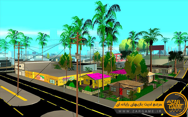 دانلود ماد Cartoon San Andreas | تبدیل بازی GTA SA به شهر کارتونی