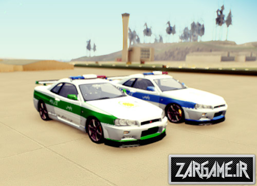 دانلود ماشین نیسان اسکای لاین پلیس (نیروی انتظامی و راهنمایی رانندگی) برای GTA Sa